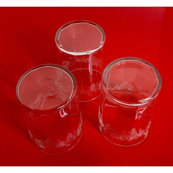 Vintage Grape Etch Tumbler (s) LOT OF 3 Vine Leaf Optic Crystal - Picture 5 of 9